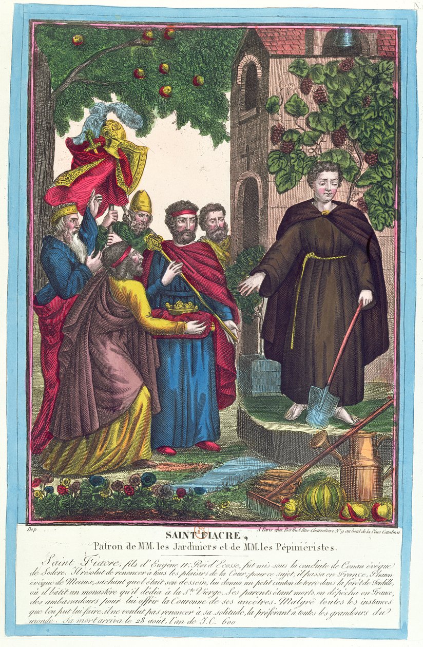 Skt. Fiacre (d. 670) 1841 af French School