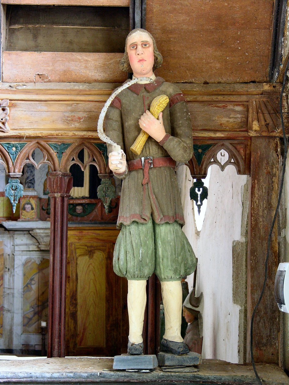 St. Isidore (polykromt træ) af French School