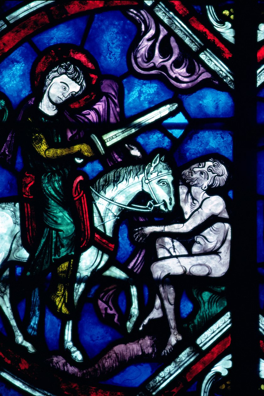 St. Martin deler sin kappe, 1200-tallet af French School