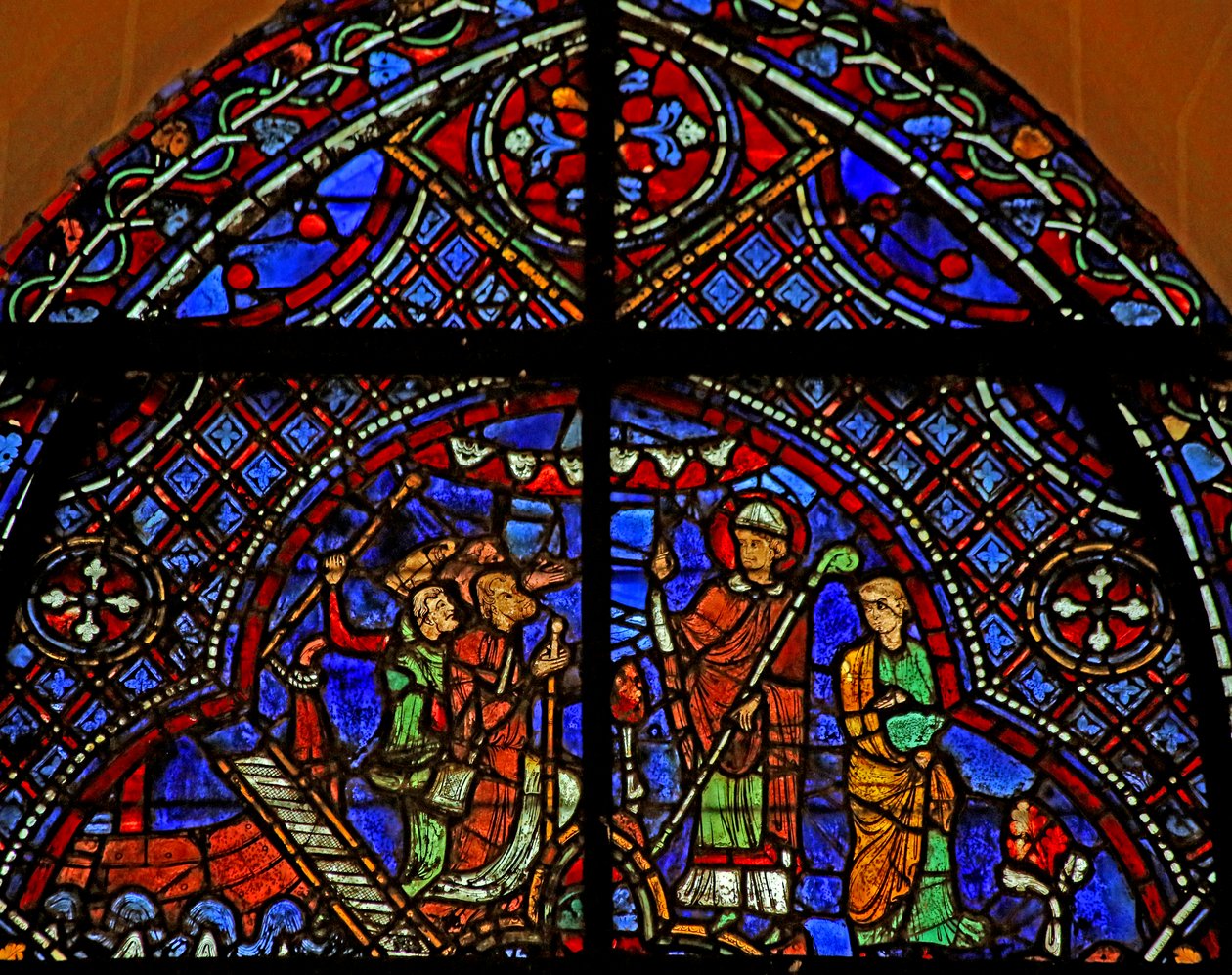St Nicholas: velsigner pilgrimmene, der ankommer fra båden (w29a) af French School