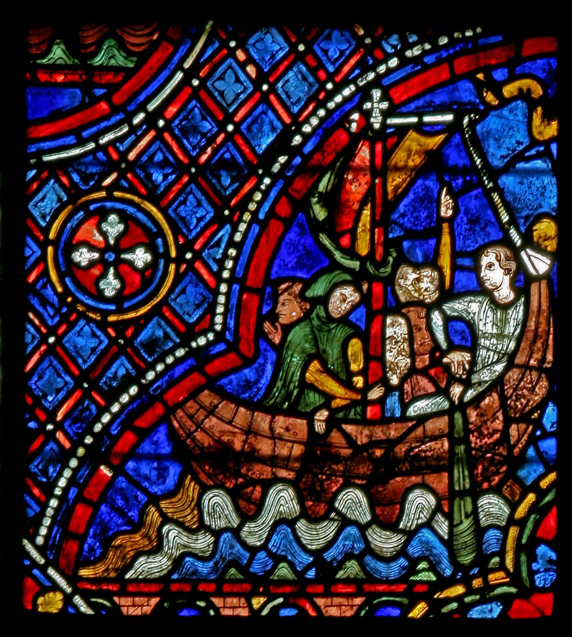 St Nicholas: båd transporterer rejsende til Myra (w29a) af French School