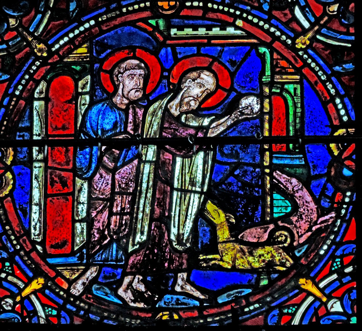 Sankt Peter og Sankt Paul fodrer hundene (w4) af French School