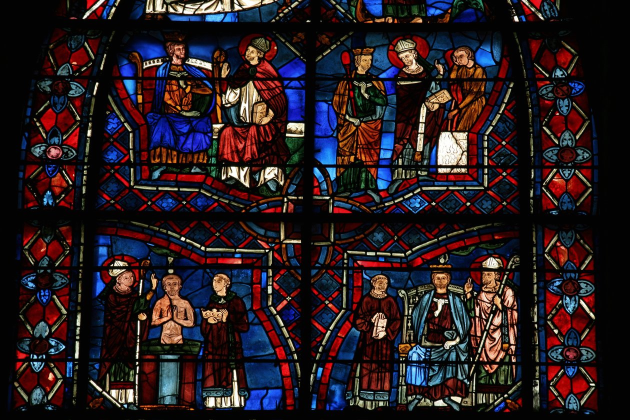 St. Remi døber le Roi Clovis af French School