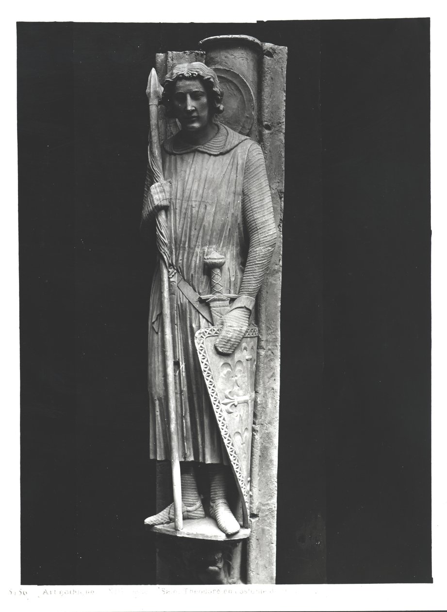 St. Theodore klædt som en ridder, reliefudskæring, ca. 1230 af French School