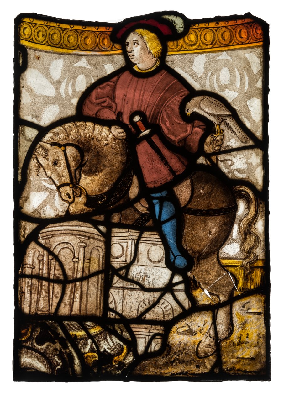Thibault af Provins, ca. 1500-15 (klart, farvet, malet, farvet glas og bly) af French School