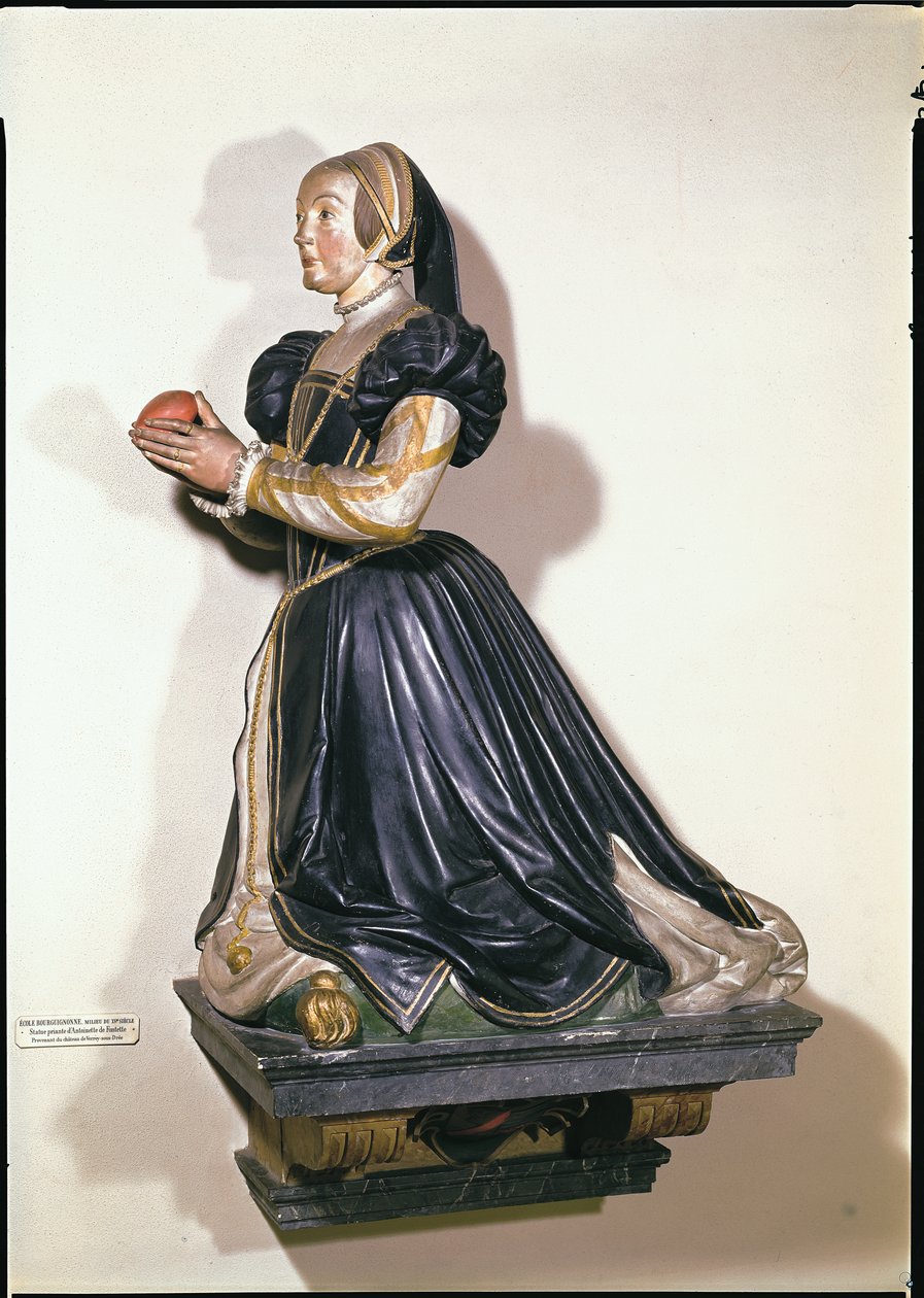Statue af Antoinette de Fontette (malet sten) af French School