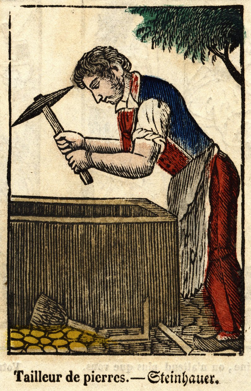 Sten skrædder; Serie om handel, billede af Epinal fra det 19. århundrede. af French School