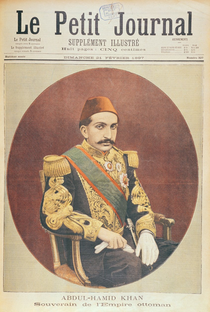 Sultan Abd al-Hamid Khan II (1842-1918) Det Osmanniske Riges suveræne, fra Le Petit Journal, 21. februar 1897 af French School