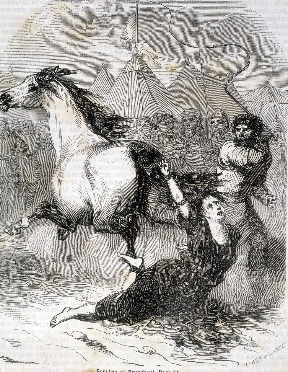 Torment of Brunehaut (eller Brunehilde) (613) - i “Histoire de France” af L.-P. Anquetil af French School