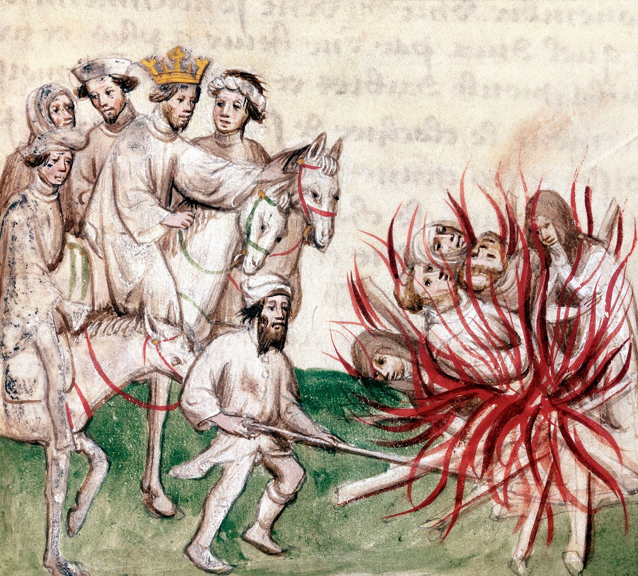 Tempelherrernes forsyning: Jacques de Molay (Molai) stormester Tempelherreordenen og flere af hans ledsagere er anklaget for kætteri og udskejelser af kong Philip IV dit le bel et henrettes 4. marts af French School