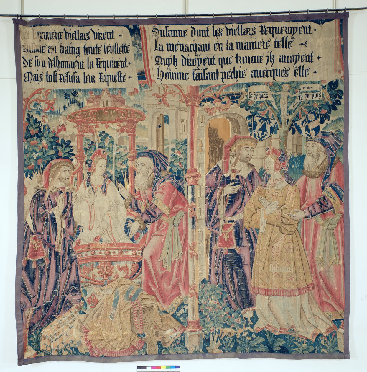 Susanna og de ældste, centralt panel fra historien om Susanna af French School