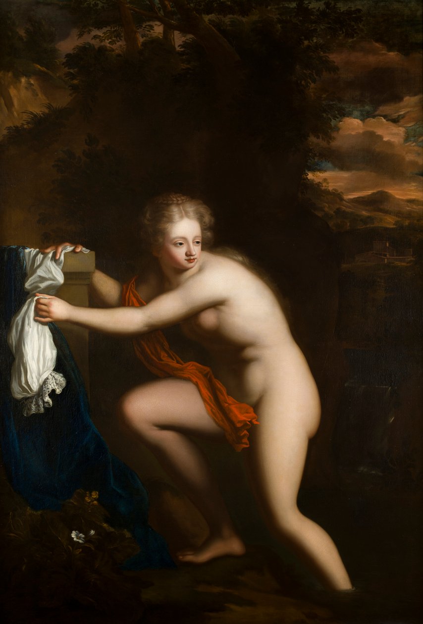 Susannah at her Bath, ca. 1600-99 (olie på lærred) af French School