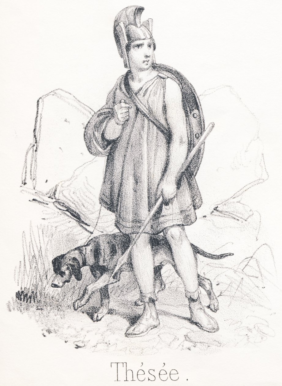 T Thesee: Søn af Egee, konge af Athen og Aethra Han udfriede Athen fra et monster kaldet Minotaur af French School