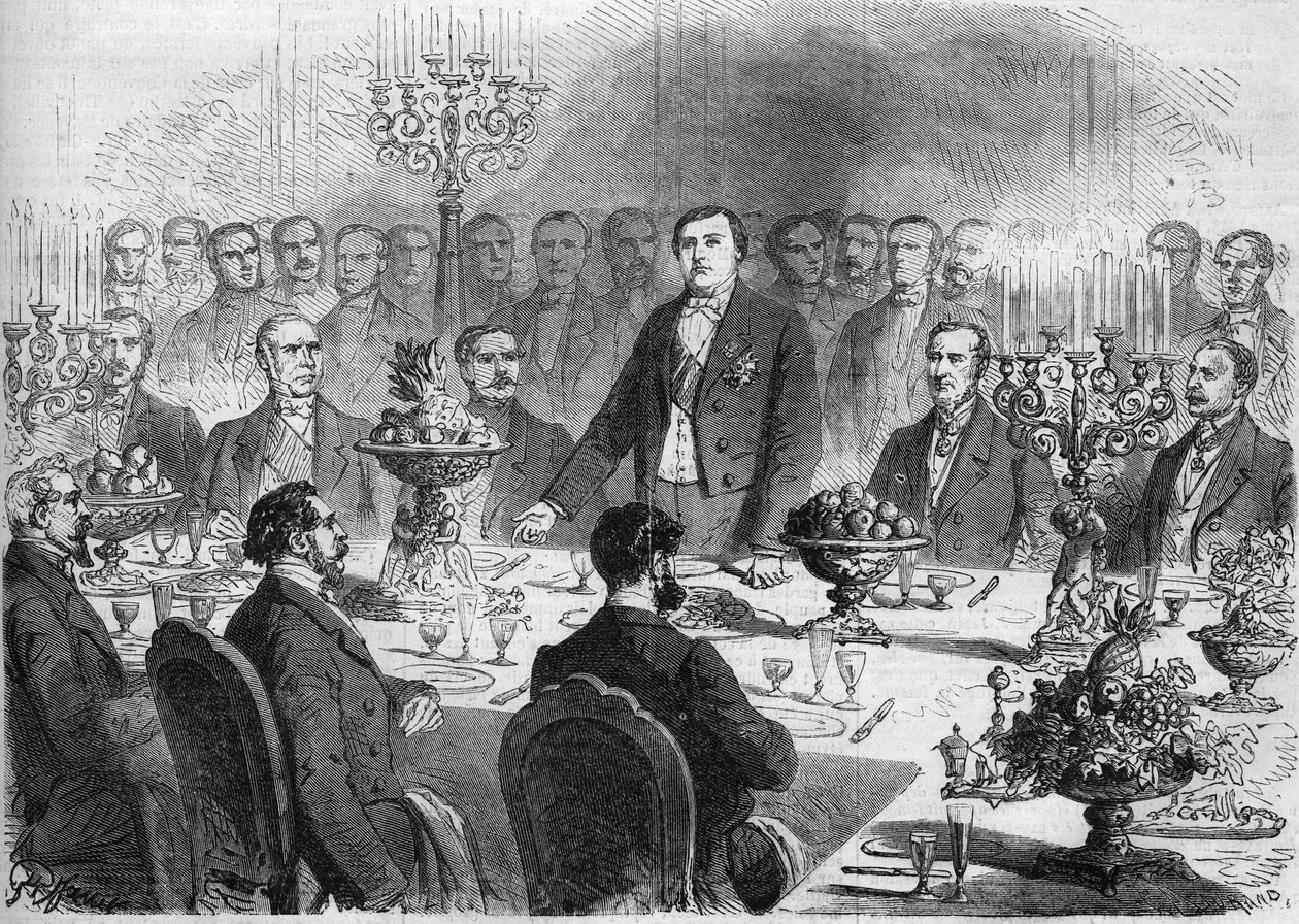 Æresbord ved banketten tilbudt M. de Lesseps af Suez-kanalens aktionærer den 11. februar 1864 i Palais de l