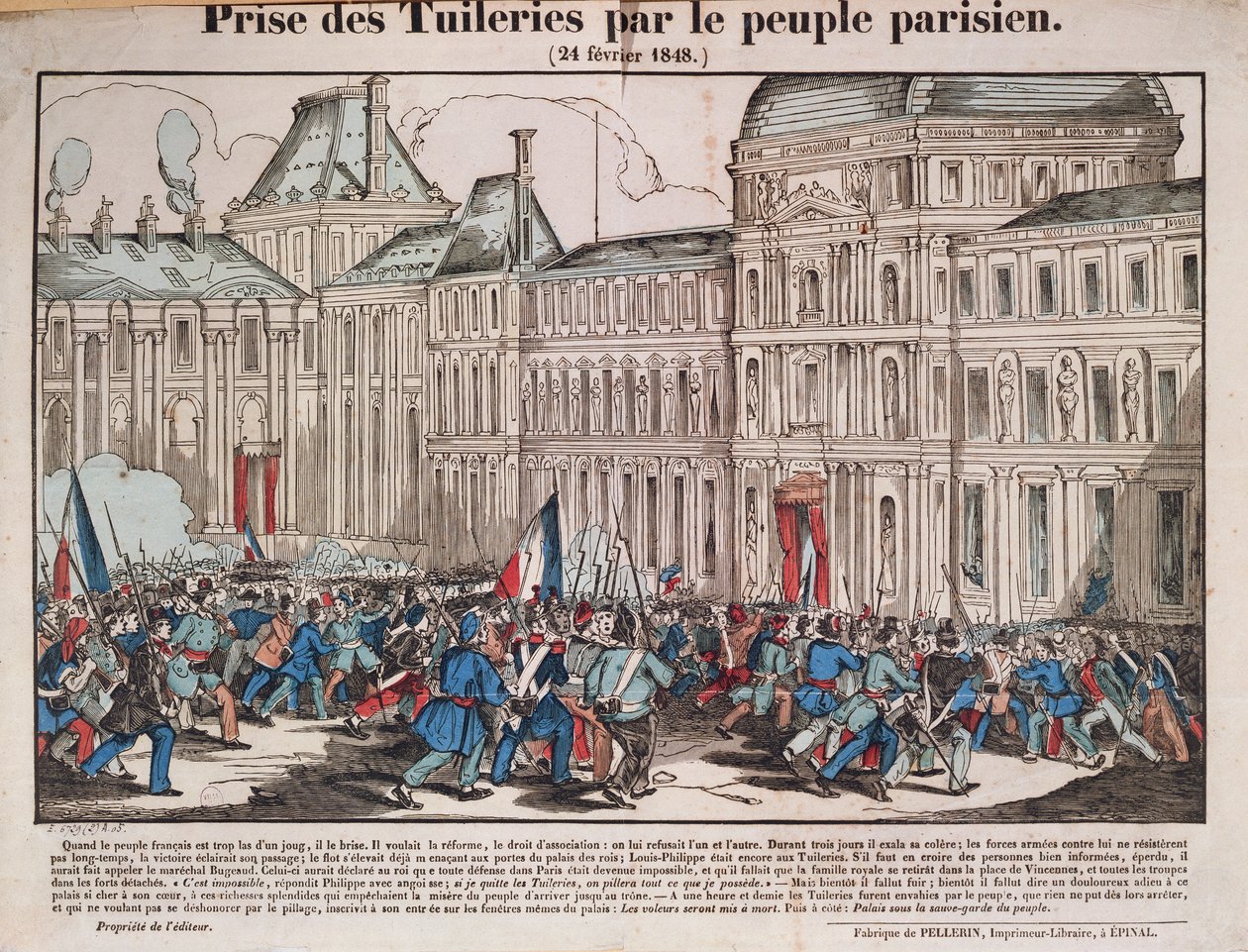 Det parisiske folks indtagelse af Tuilerierne, 24. februar 1848 af French School