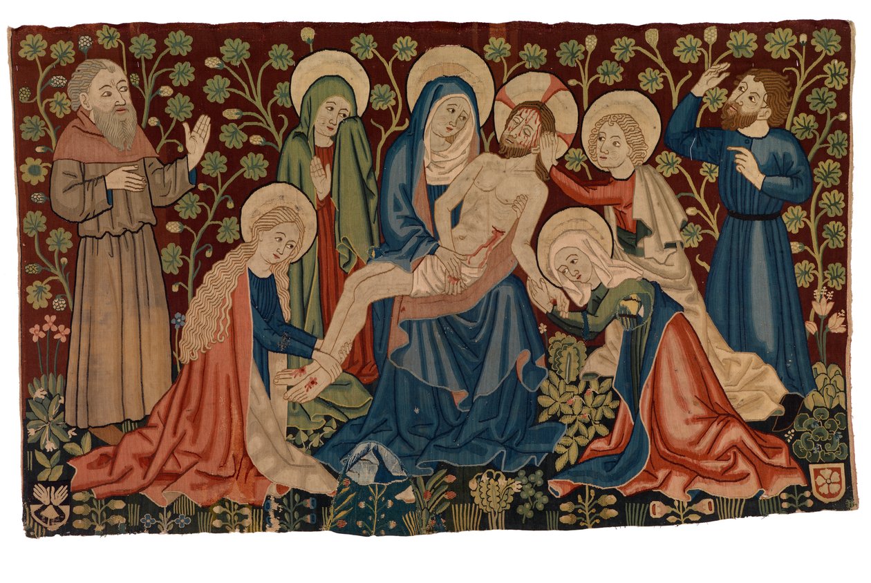 Tapestry antependium med Lamentation over the Dead Christ 