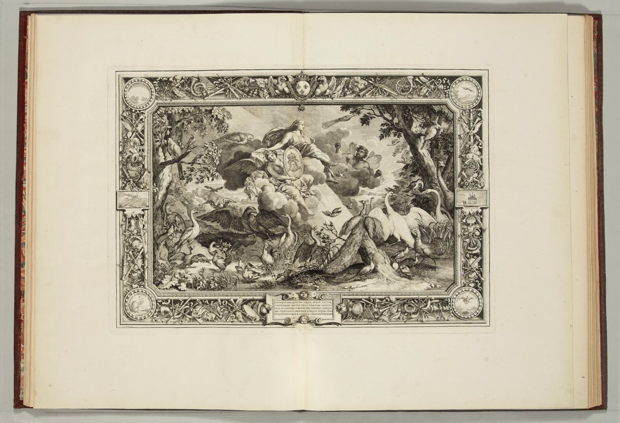 "Kongens gobeliner, hvor de fire elementer og de fire årstider er repræsenteret" af Andre Felibien, 1670 af French School