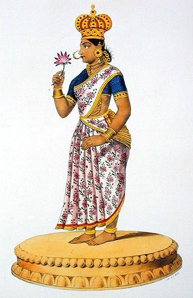 Tchitralekhas kone fra Kouvera, graveret af C. de Motte (1785-1836) (farve litho) af French School