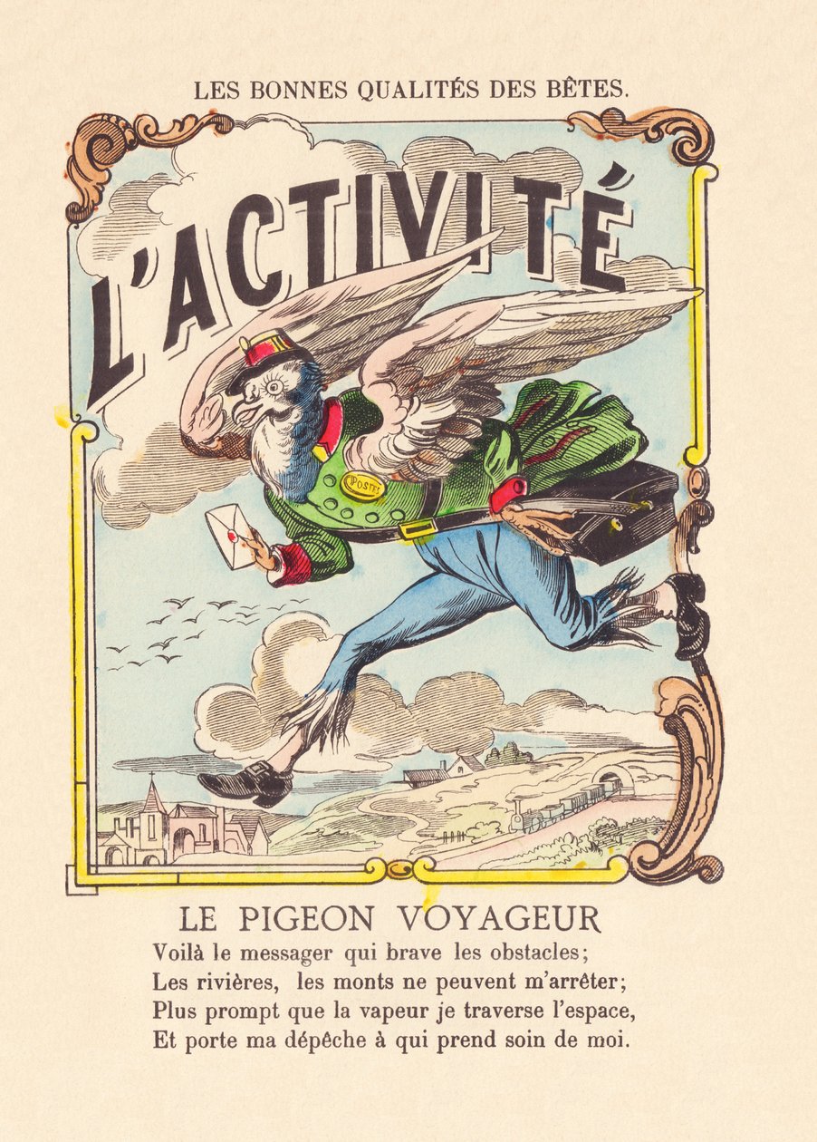 Aktiviteten. Passagerduen ca. 1900 (Epinal-tryk) af French School