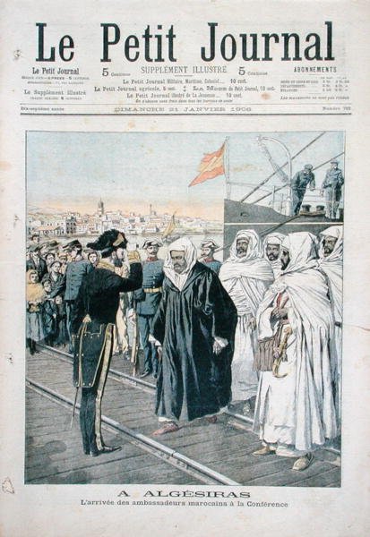 De marokkanske ambassadørers ankomst til den internationale konference i Algeciras i 1906, forside af Le Petit Journal, 21. januar 1906 af French School