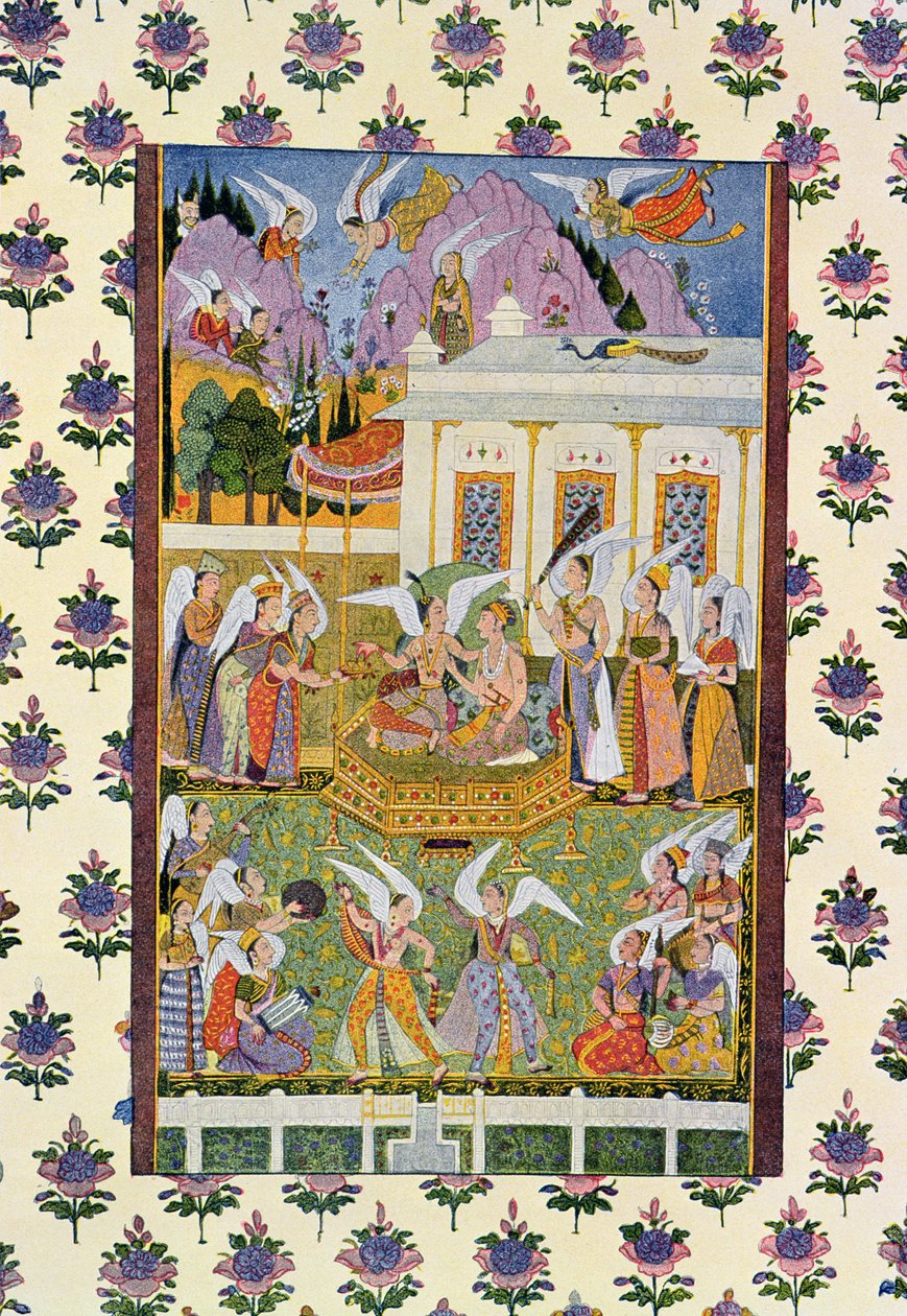 The Assembly of Efrits and Djinn, illustration fra The Arabian Nights, 1895 (farvegravering) af French School