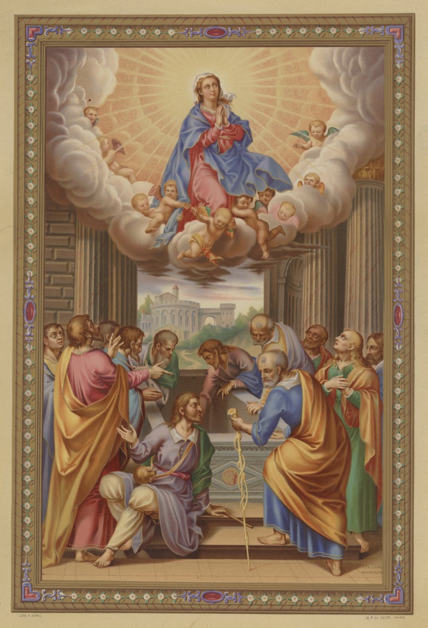 Marias himmelfart (chromolitho) af French School