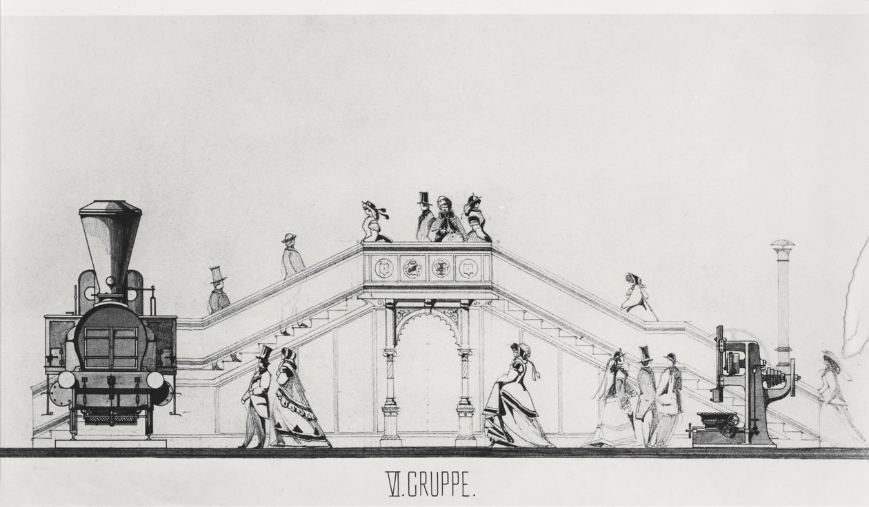 Den østrigske pavillon ved Exposition Universelle i 1867 (litho) af French School
