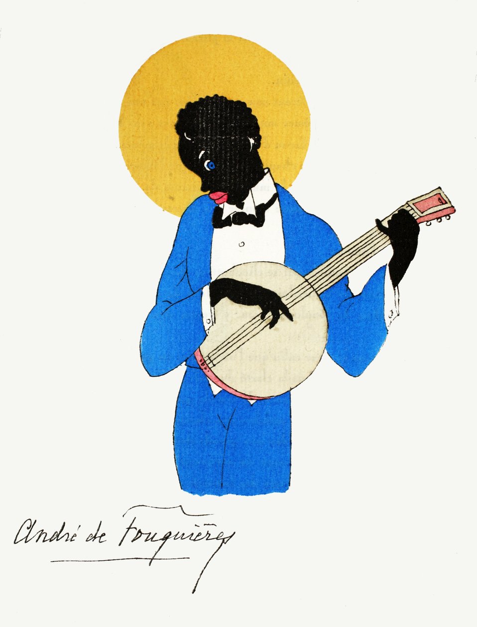 Banjospilleren (pochoir print) af French School