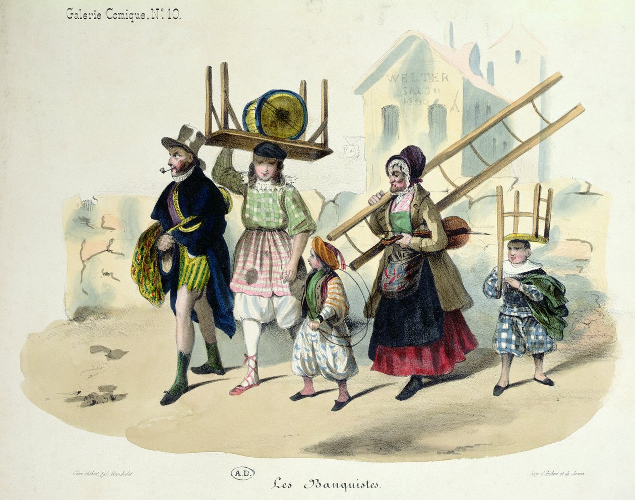 The Banquistes, c.1820-30 af French School