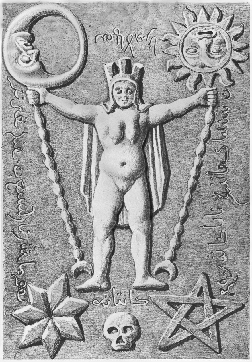 Tempelherrernes Baphomet, kopi af en stenkiste fundet i Essarois (Burgogne) af French School