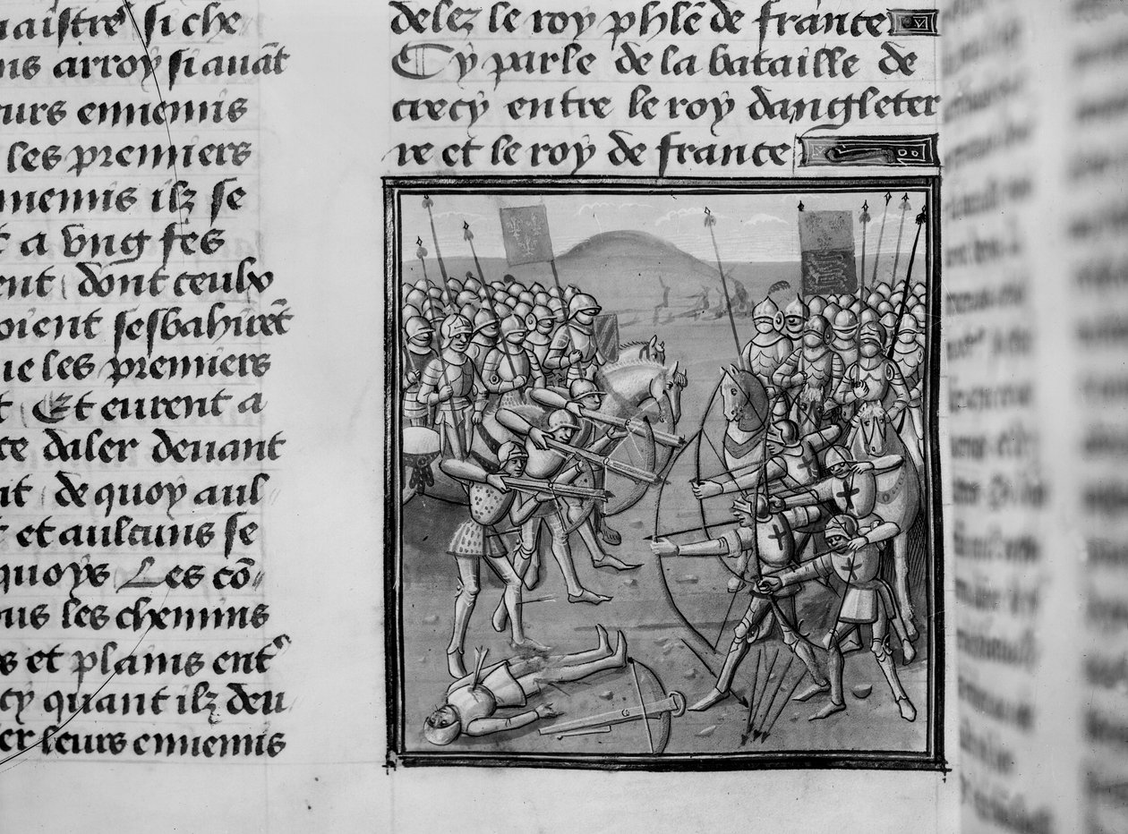 Slaget ved Crecy i 1346 fra Froissart Chronicles af French School