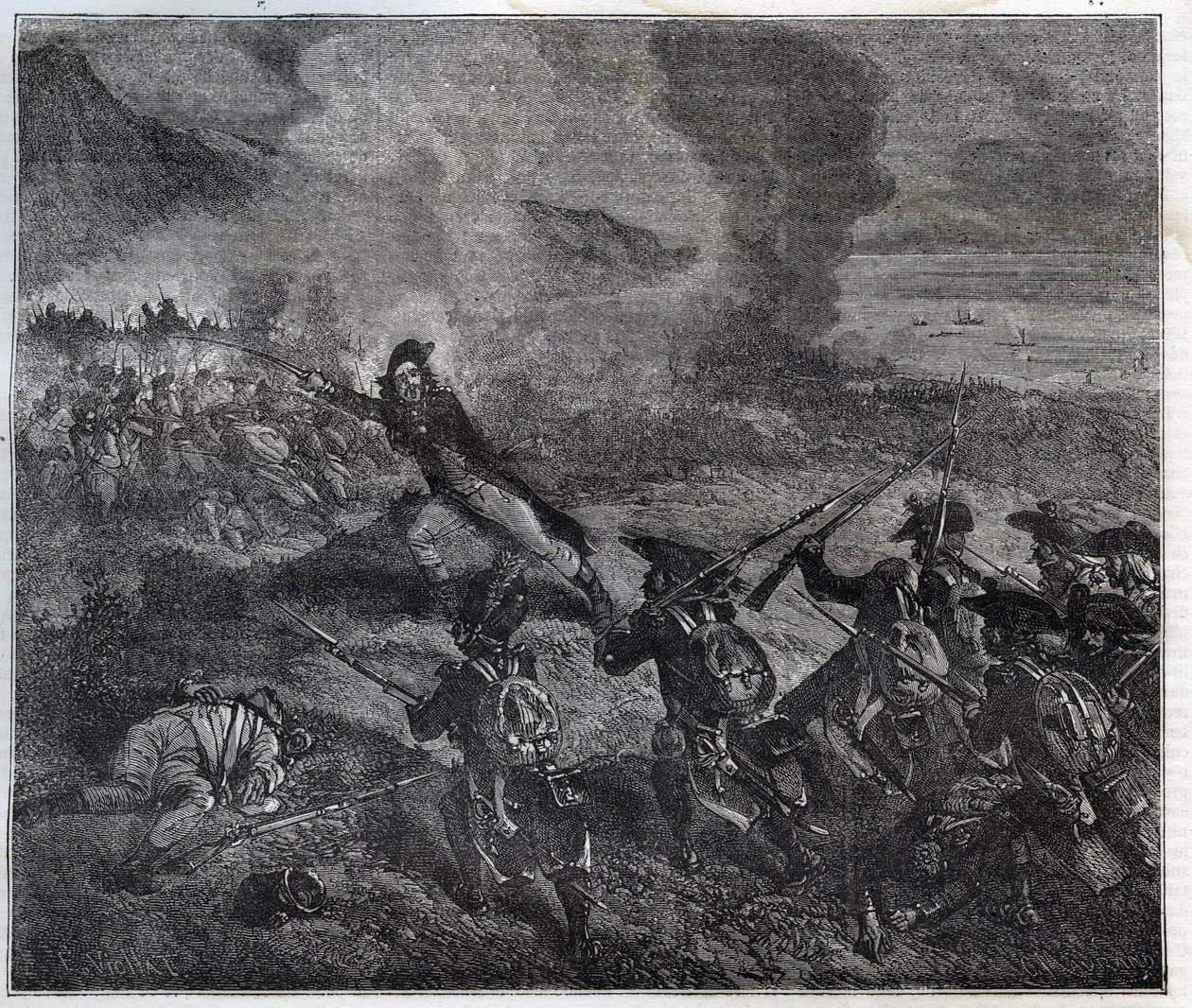 Slaget ved Loano fandt sted den 23.-24. november 1795 under krigen mod den første koalition - New National Encyclopedia af Maurice La Charest - 1870 - af French School