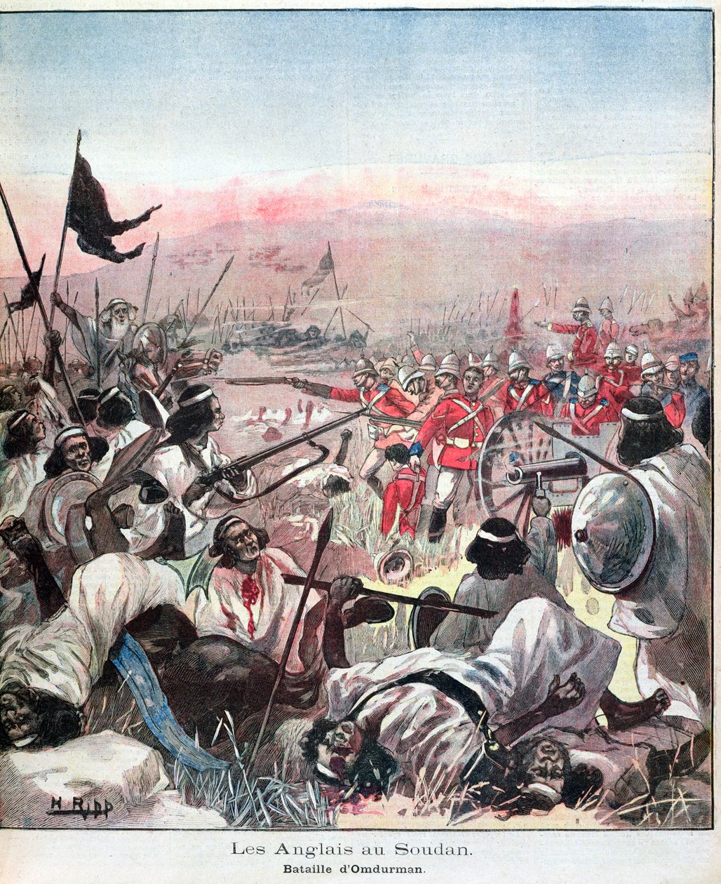 Slaget ved Omdurman, cover af Lectures Pour Le Dimanche, september 1898 af French School