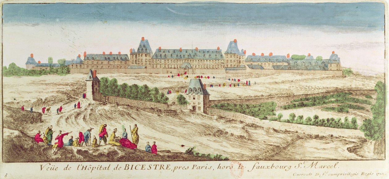 Bicetre-asylet i Paris, 1710 af French School