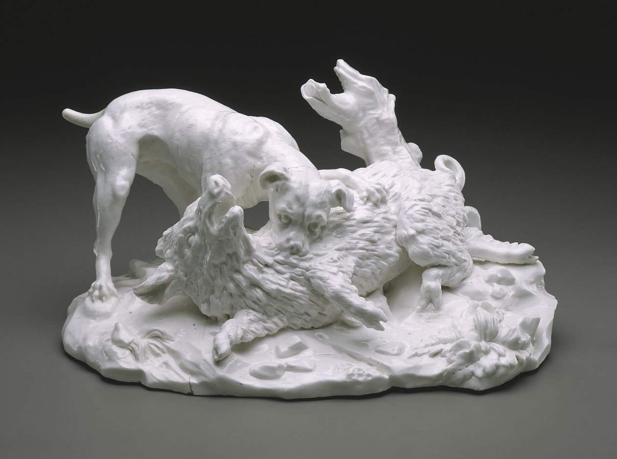 The Boar Hunt, ca. 1751 (blødt-pasta porcelæn) af French School