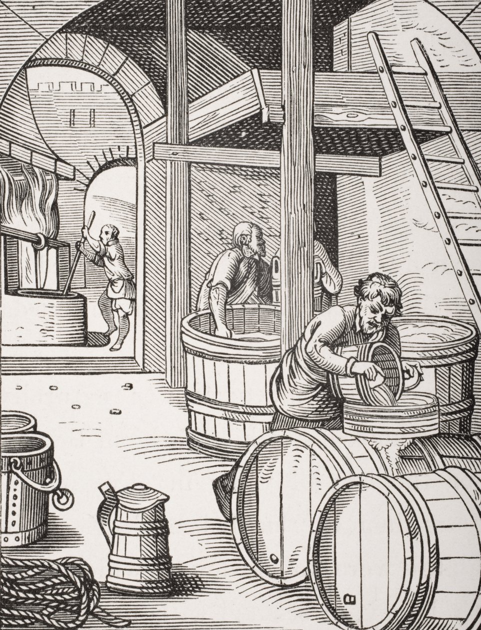 Bryggeren, efter en illustration fra det 16. århundrede tegnet og indgraveret af Jost Amman (1539-91) fra 