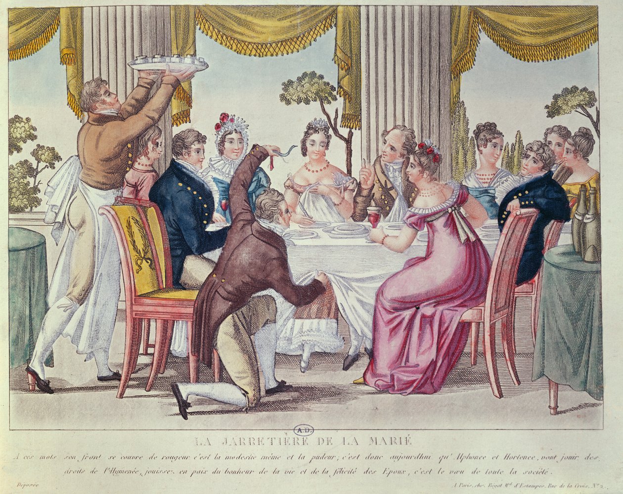 Brudene strømpebånd, ca. 1820 af French School