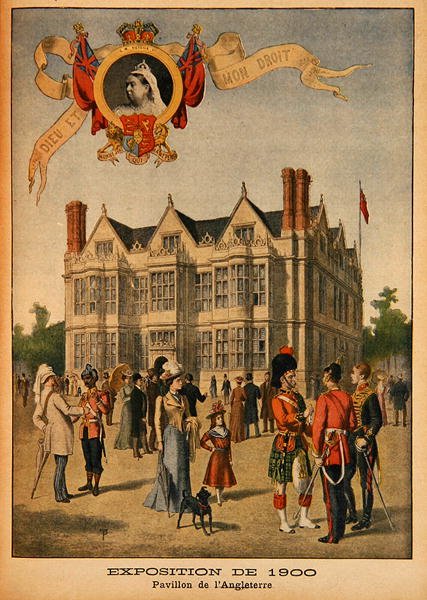 Den britiske pavillon på verdensudstillingen i 1900, Paris, illustration fra Le Petit Journal, supplement illustre, 5. august 1900 af French School