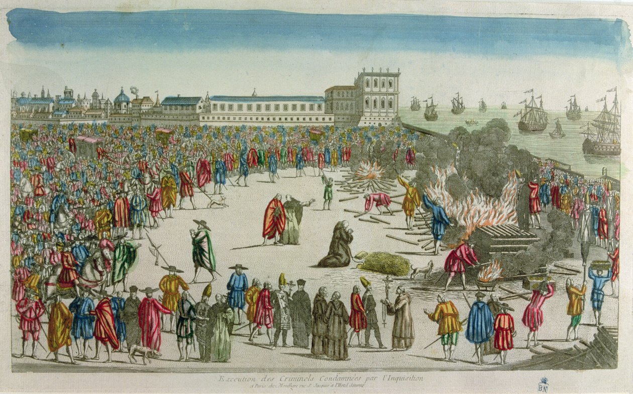 The Burning (farvet gravering) af French School