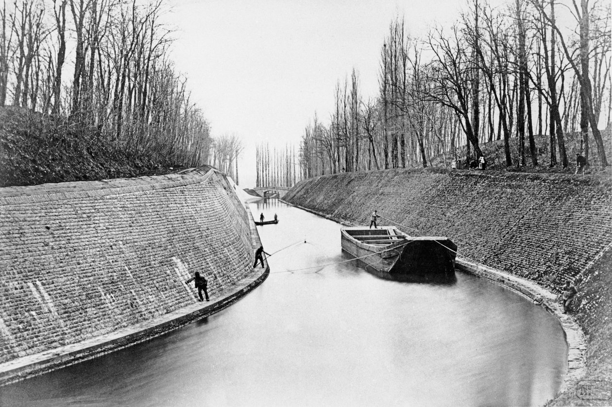 Canal du Centre ved Genelard af French School