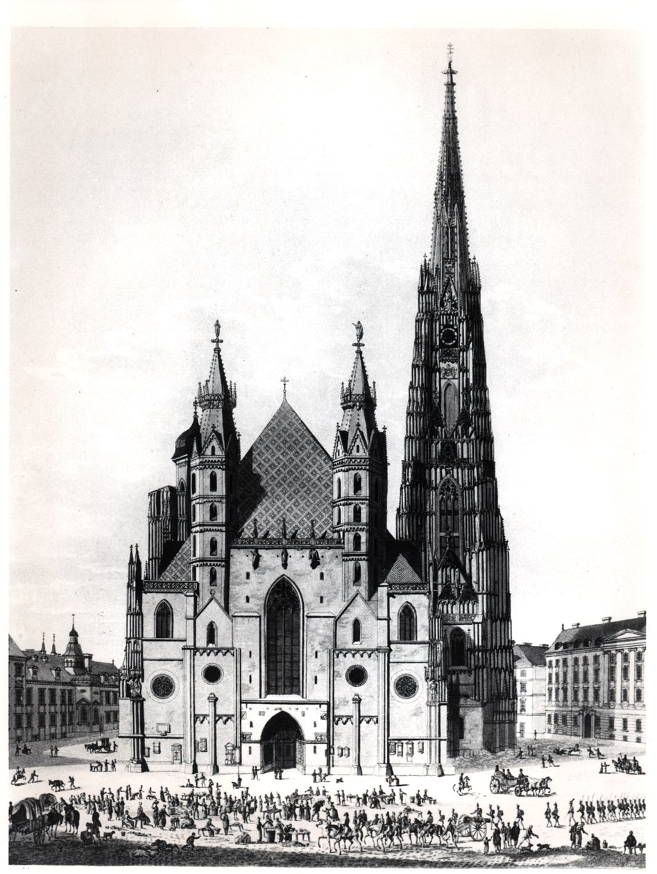 St. Stephens katedral i Wien, 1821 af French School