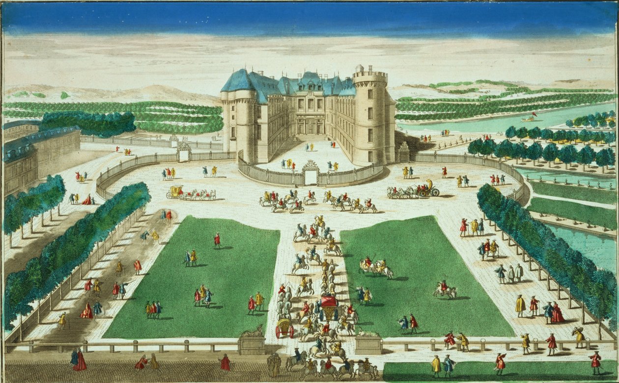 Chateau Rambouillet, graveret af Antoine Aveline (1691-1743) af French School