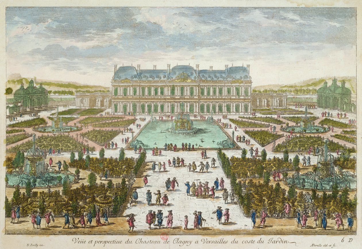 Slottet og haven i Clagny i Versailles af French School