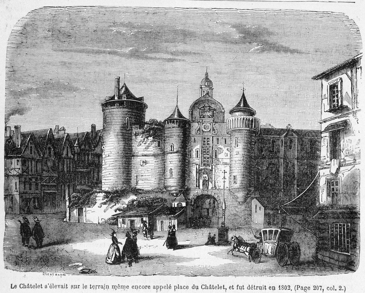 Chatelet i det 18. århundrede - gravering af French School