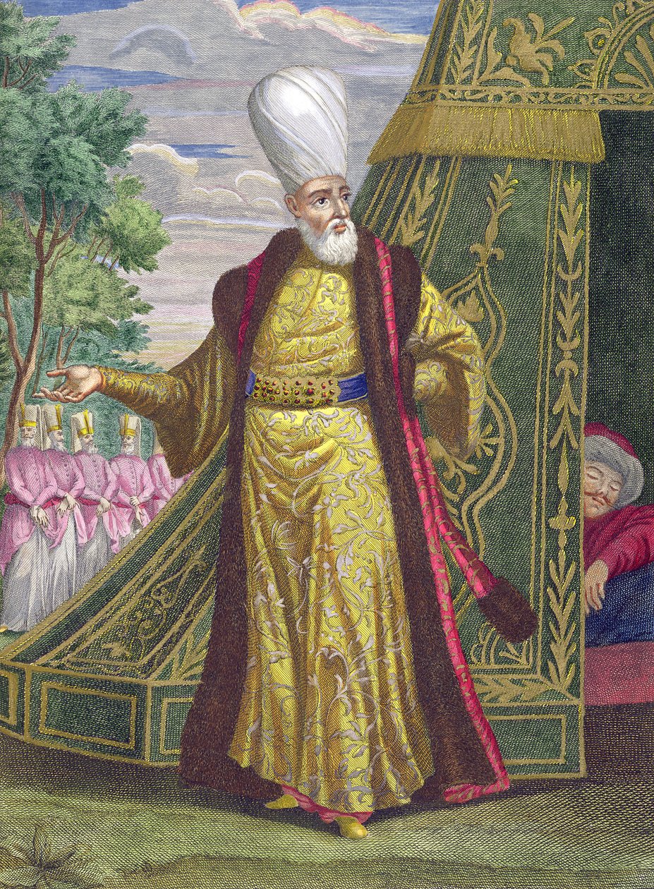 Chefjanitsjaren, fra Recueil destampes sur les Costumes du Levant, indgraveret af Gerard Jean Baptiste Scotin (1671-1716) 1707-08 af French School