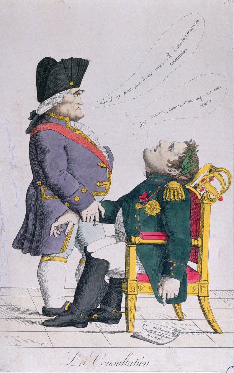 Konsultationen, karikatur af Cambaceres (1753-1824) og Napoleon (1769-1821) ca. 1810-14 af French School