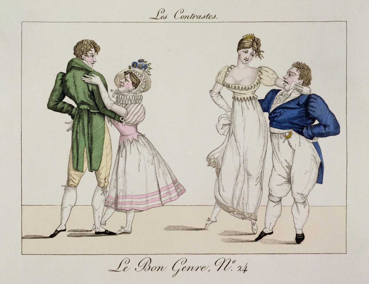 The Contrasts, plade 24 fra Le Bon Genre, 1811 af French School
