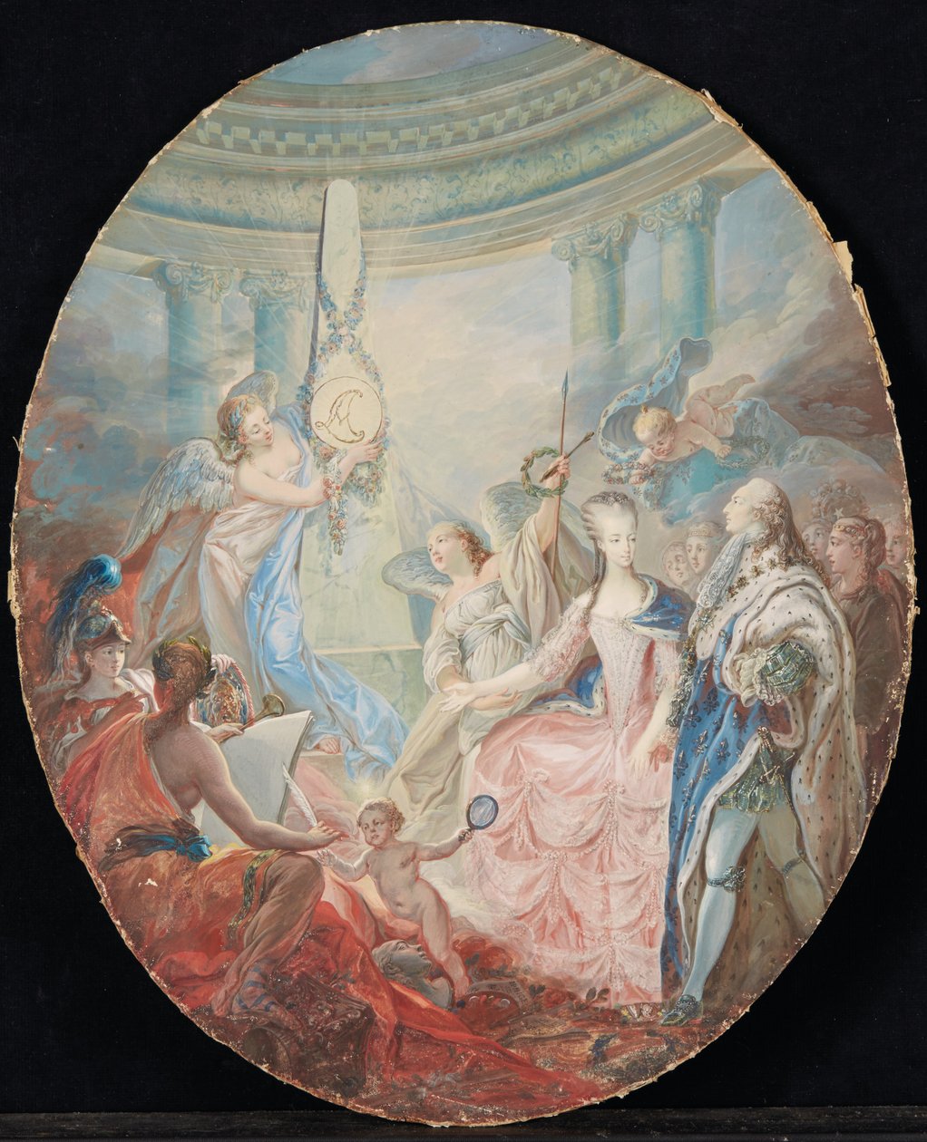 Kroningen af Ludvig XVI ledsaget af Marie-Antoinette, efter 1774 af French School