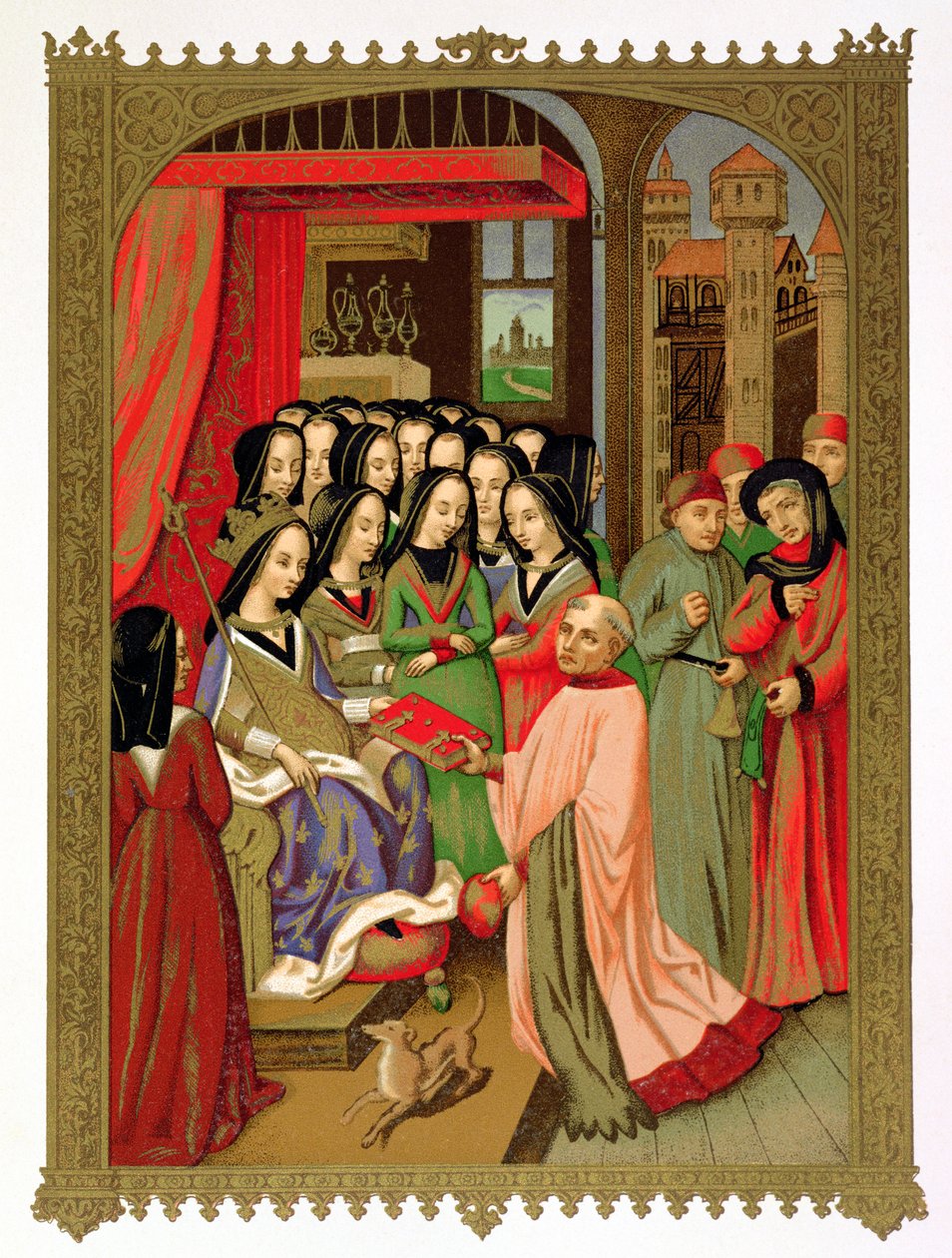 The Court of Mary of Anjou (1404-63) Hustru til Charles VII (1403-61) af French School