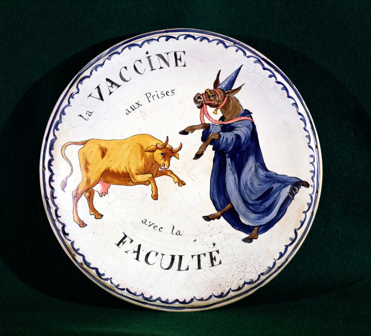 Kokopperne kæmper med lægefaget, ca. 1800 (glaseret keramik) af French School